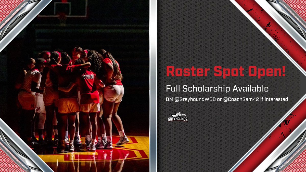 Attention players still looking for a team! We have a roster spot open, full athletic scholarship available. DM <a href="/GreyhoundWBB/">Moberly Area CC WBB</a> or <a href="/CoachSam42/">Sam Steinmeyer</a> if interested!