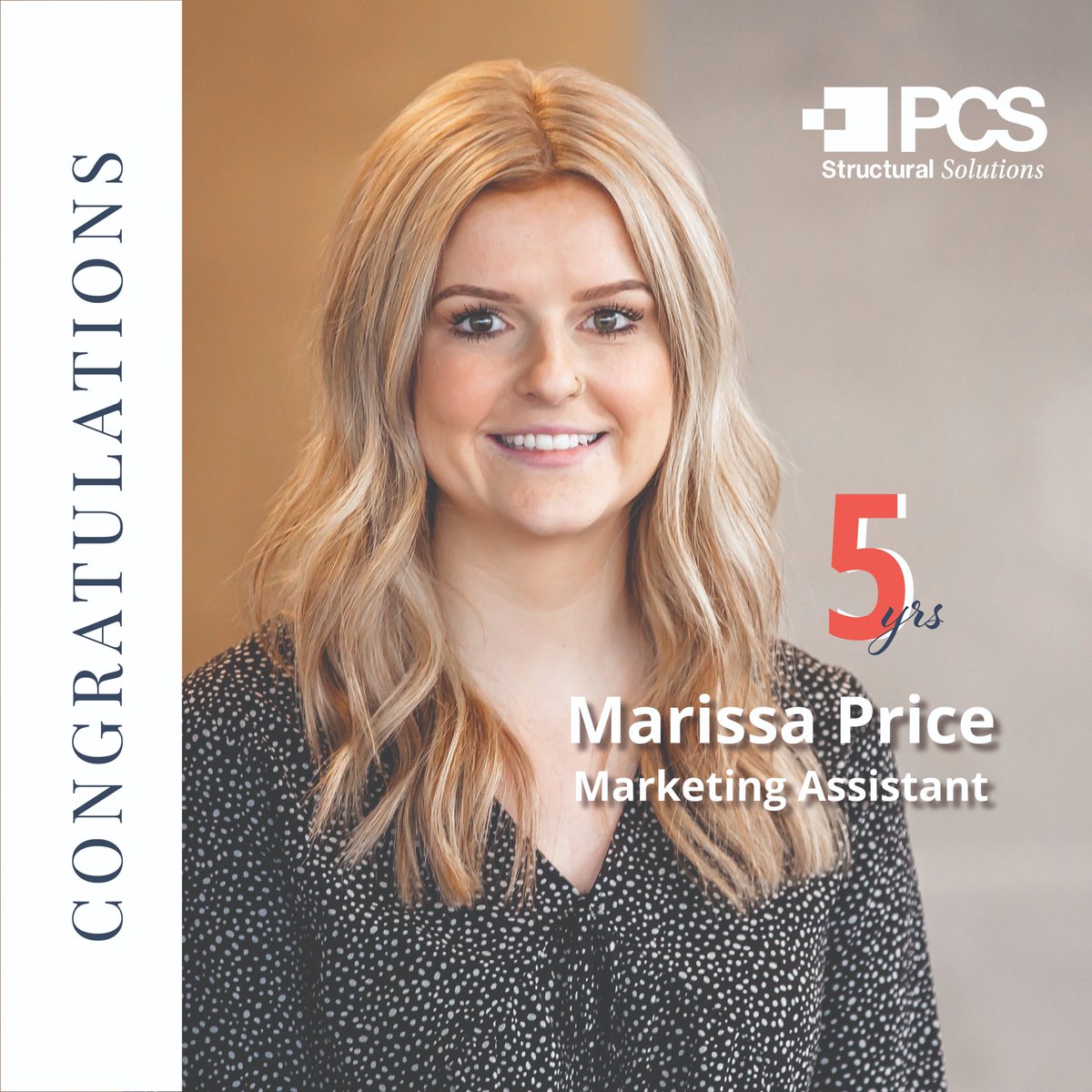 Marissa is truly a joy to have on our team. She's always willing to tackle challenges, learn new skills, and jump in to help wherever she's needed. We love her creativity and positive attitude! We're so excited to see how she'll keep growing in her role on the PCS Marketing Team.
