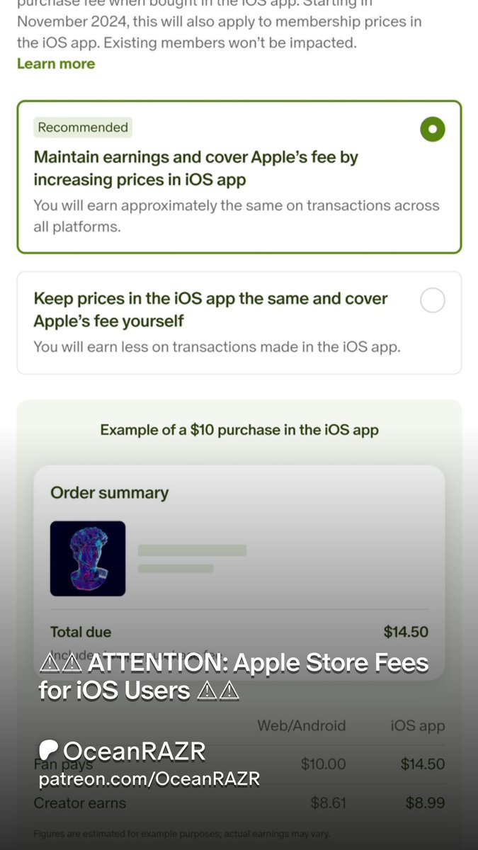 OceanRAZR's tweet image. !! ATTENTION: Extra Fees for Apple Users !!
patreon.com/posts/10996271…