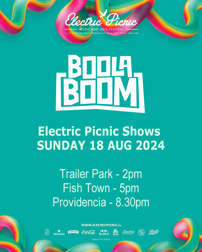 BoolaBoom (@boolaboom) on Twitter photo If you're heading to <a href="/EPfestival/">Electric Picnic</a> this weekend join us for a brass and percussion big band workout on Sunday. Expect banging acoustic house music with heavy sprinklings of samba and a generous dollop of jazz...
#electricpicnic #jerryfish #trailerpark If you're heading to <a href="/EPfestival/">Electric Picnic</a> this weekend join us for a brass and percussion big band workout on Sunday. Expect banging acoustic house music with heavy sprinklings of samba and a generous dollop of jazz...
#electricpicnic #jerryfish #trailerpark