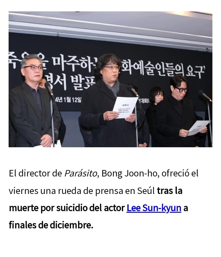 myfiltermochi's tweet photo. NO OLVIDEN QUE LOS MEDIOS COREANOS Y LA POLICIA ACOSARON AL ACTOR DE LA PELICULA "PARÁSITOS" LEE SUN KYUN HASTA LLEVARLO AL SUICIDIO. AÚN CUANDO YA SE HABIA PROBADO QUE EL NO HABIA HECHO NADA, NO DEJARON DE HOSTIGARLO!!
SON UNOS CRIMINALES, ELLOS DEBERÍAN ESTAR PRESOS!!! 

한국 
IT WAS A SETUP 
#FAKECHALLENGE 
#Its_Not_ARMY 
#KoreanMediaBeProfessional 
#CorruptedKoreanMedia