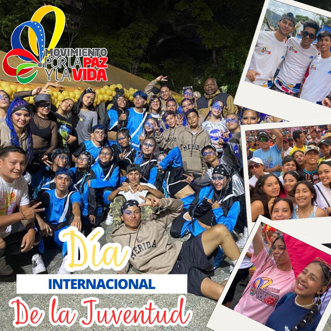 MPV_Merida's tweet image. #12Agosto Feliz día Internacional de la Juventud 
.
.
Queremos felicitar a todas nuestra juventud venezolana
.
.
Donde siempre estará brillando La Paz y el amor 
.
.
💛💙❤️✌🏻
.
.
@fundacion_mpv
@vargas_mimou
@Carlosrosalespz