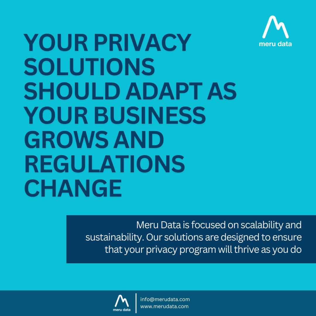 merudata's tweet image. Ensure your privacy program is both relevant today and resilient for the future. @merudata aligns your business goals with the legal landscape, so your privacy strategy thrives in any scenario.
#DataPrivacy #DataPrivacySolutions #Compliance #Automation