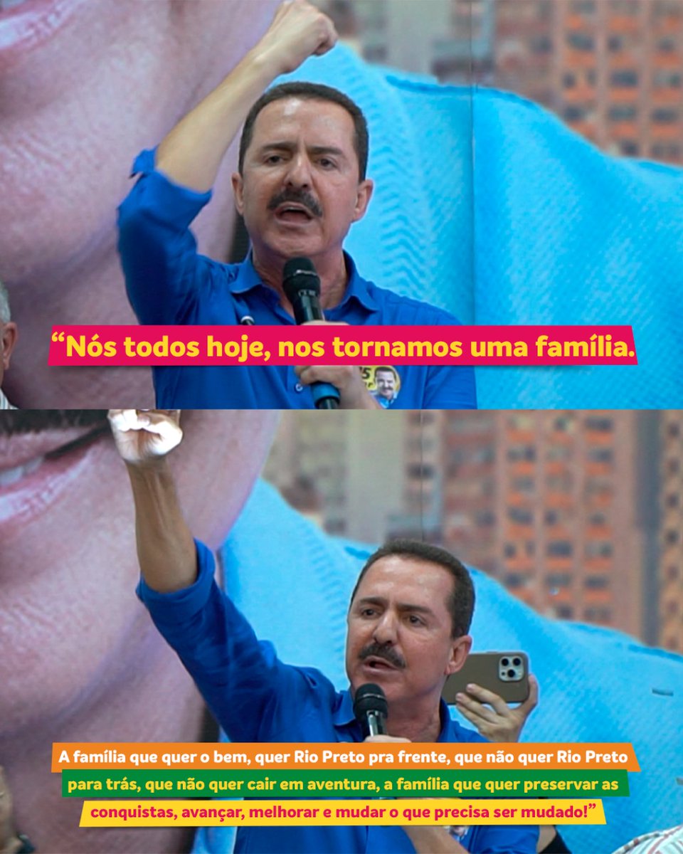 São 12 partidos coligados comigo com um só objetivo: Avançar, melhorar e mudar o que precisa ser mudado em Rio Preto. Para frente, para TODOS e pra já!