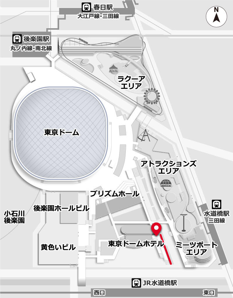 【水道橋】『東京ドームシティ アートプロジェクト』「東京ビエンナーレ」プロデュースによる新作壁画を常設展示します。東京ドームホテル階段壁に設置され、併設されているフード小屋裏手のウッドデッキにて全貌を鑑賞できます。：東京ドームシティ ホテル水景エリア：tokyo-dome.co.jp/event/city/eve…