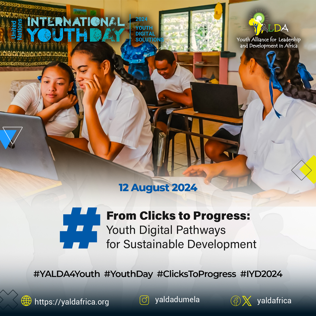 yaldafrica's tweet photo. Today is International Youth Day!
This year’s theme is  “From Clicks to Progress: Youth Digital Pathways for Sustainable Development”.
Tomorrow's progress starts with today's youth.

Have a progressive International Youth day!

#YouthDay
#YALDA4Youth
#ClickToProgress https://t.co/Or3RHBncMB