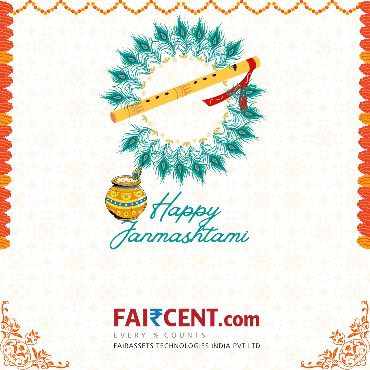 Faircent wishes everyone "Happy Janmashtami".
#janmashtami2024 #janamastmi #janmashtamicelebrations #janamastmispecial #janamashtamispecial #financiallystable #wealthbuilding #SafeInvestments #StableInvestment #WealthBuilding #WealthManagers