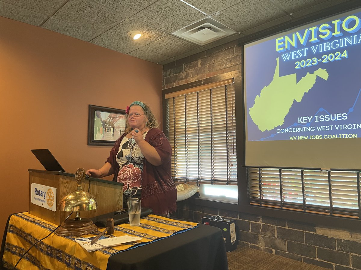 NewJobsWV's tweet photo. What do West Virginians want? Brandi &amp; Zach give Vision Project presentation to Morgantown Rotary Club. #newjobs #envisionwv https://t.co/n20MvxrC5q