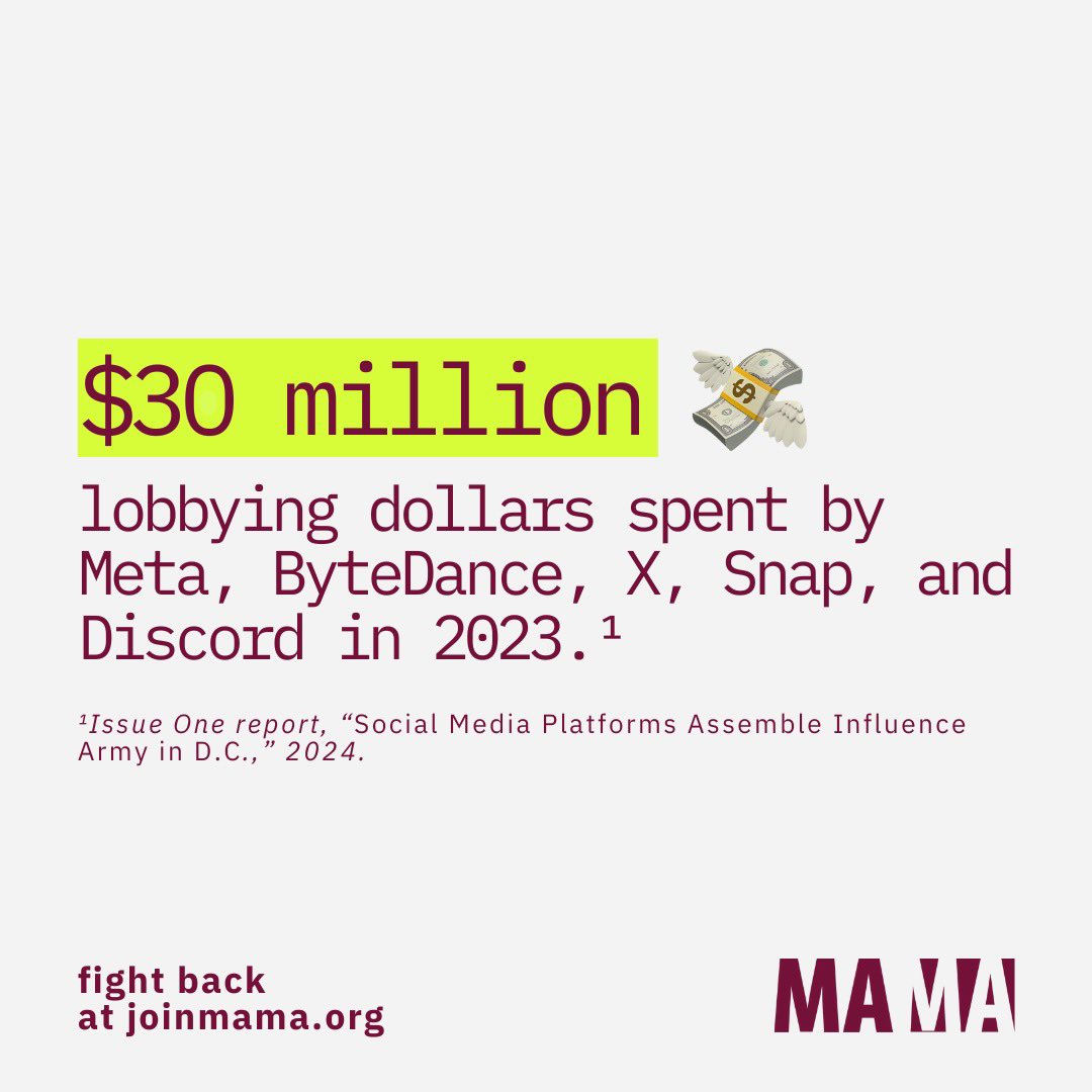 _WeAreMAMA's tweet photo. Big Tech is only looking out for profits, so it’s up to us to look out for our kids' mental health and safety online.

Join with other parents rising up and refusing to let Big Tech exploit our children for profit at https://t.co/4d8Xg7qlvv. 

#KidsBeforeTech https://t.co/xhWOosD8eM