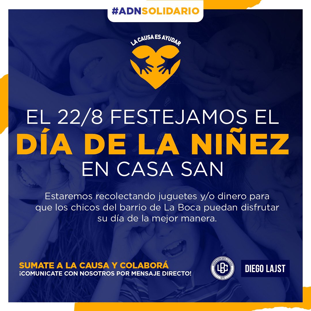 bocalacausa's tweet photo. ADN SOLIDARIO - DÍA DE LA NIÑEZ 2024 💙💛💙

Colaborá con tus donaciones hasta el 22 de Agosto. ¡Todo es bienvenido!

Si estás interesado en ayudar comunicate con nosotros por mensaje directo 📩

Sumate a La Causa 💪🏻

#EnAcciónPorBoca #BocaJuniors https://t.co/v8DymRIHsi