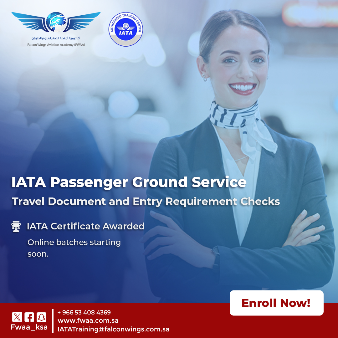 FWAA_KSA's tweet photo. Elevate your career with IATA’s Passenger Ground Service certification!  

Master travel document checks and entry requirements. Enroll now and stand out in the industry! 🚀 

#IATA #TravelCertification #CareerBoost" https://t.co/mqwNwJ8VmM