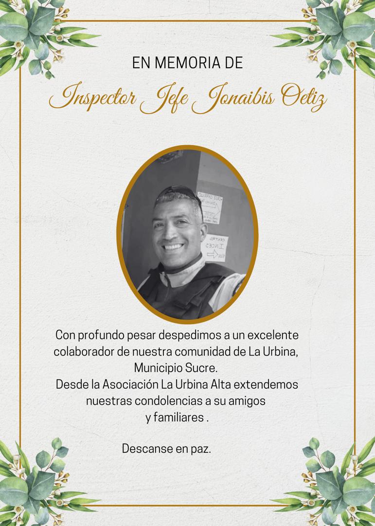 #ACUA se une al penoso deber de informar la desaparición física del Supervisor Ortiz, nuestro guardián de <a href="/PolisucreOficia/">Policía Municipal de Sucre / Miranda</a>. Siempre en el corazón de nuestras calles y hogares de #LaUrbina