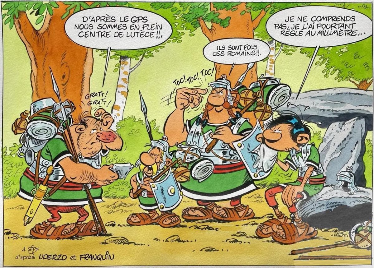 UniversComics's tweet photo. #GastonLagaffe chez les romains d’Asterix.
Par #AndreSipp
#asterix #bd #comics #comicbookart #asterixetobelix #bdfan https://t.co/4R9lLcADsr