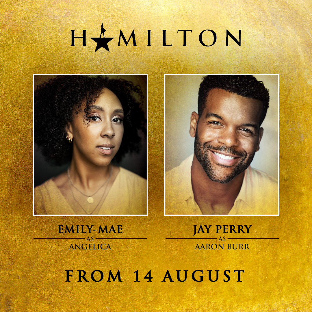 Waiting in the wings for you.

From 14 August, <a href="/emilymaewalker/">Emily-Mae</a> will be playing the role of Angelica and we welcome back #JayPerry to the #HamiltonLDN #HamFam. ✌️
