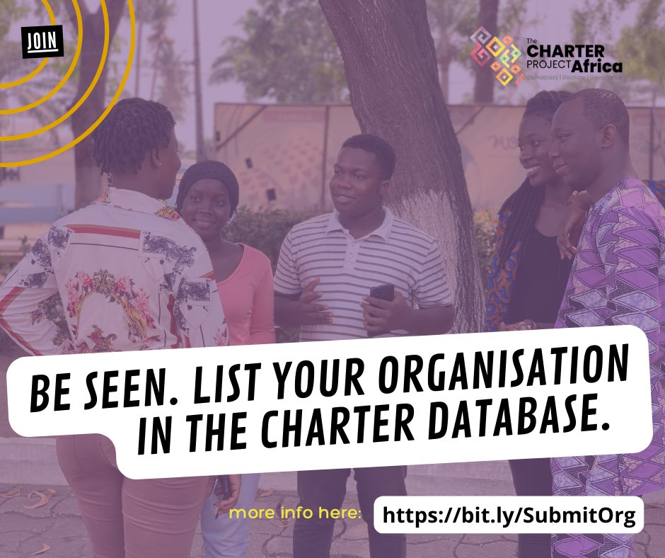 📌List your organization with #CharterAfrica and join a #network of changemakers.

👀Visit bit.ly/SubmitOrg to connect with others and share your work with a big #community!