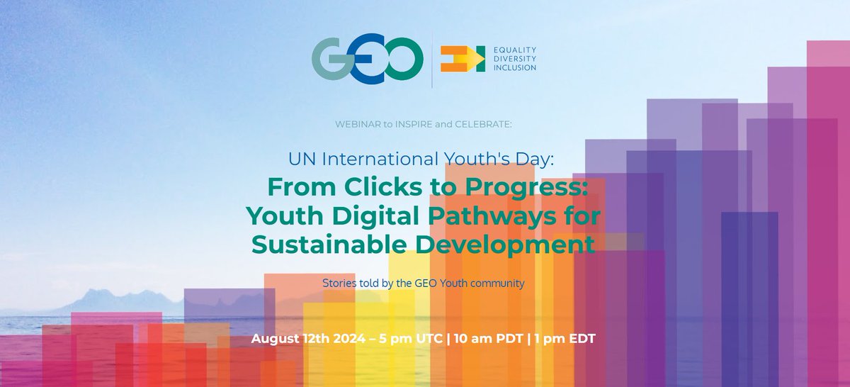 There is still time to register for the International Youth Day Webinar today August 12th 17:00 UTC!  Catch <a href="/igoroga/">Igor Ogashawara</a> GEO Emerging Leader in 2023 as a panelist for both geoaquawatch.org/international-…