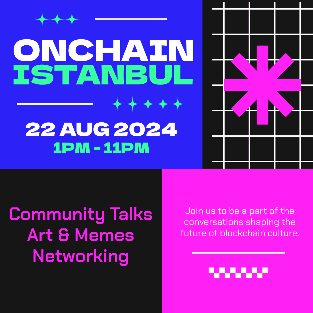 JOIN US AT ONCHAIN ISTANBUL 🚀 

Explore the future of onchain culture and be part of the revolution. 

Let's build, innovate, and connect in the heart of Turkey. 

↪️ Save the date and register for free:
lu.ma/3gi73yzl
