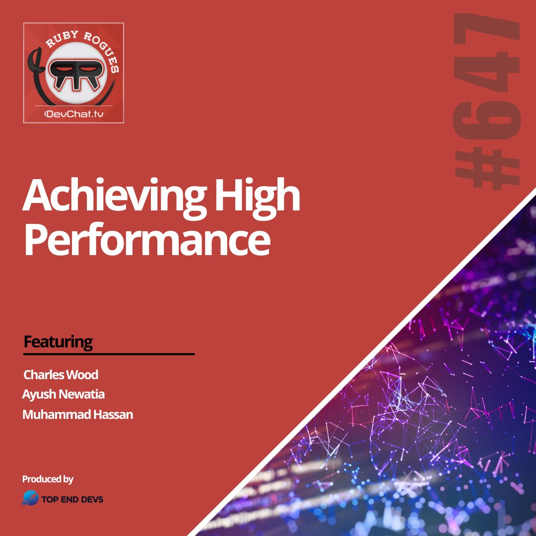 topenddevs's tweet photo. Check out this week's episode of #RubyRogues with Muhammad Hassan

#𝗥𝗨𝗕𝗬: Achieving High Performance

https://t.co/v6hDhItvJe https://t.co/NskY14eNjv