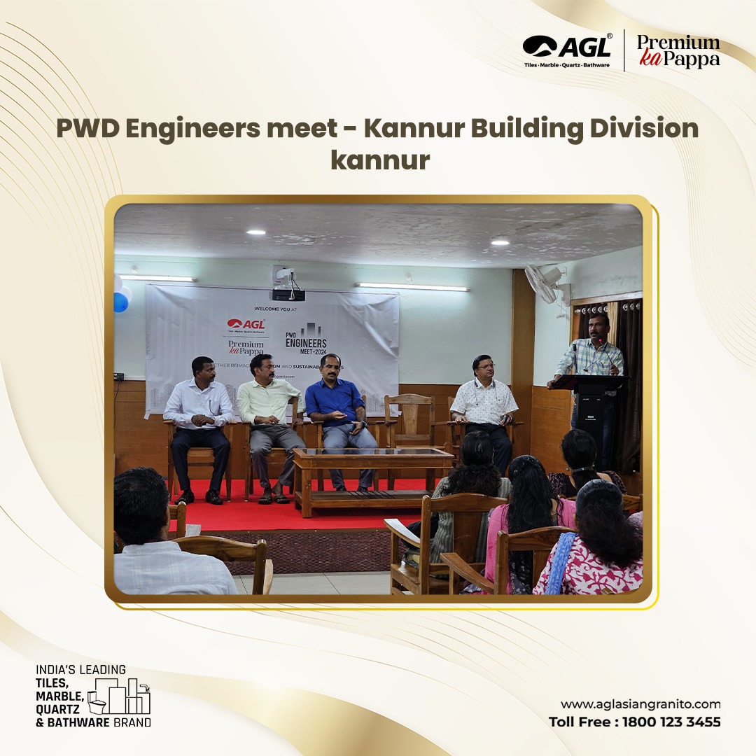 AGLTILESWORLD's tweet photo. We are happy to announce our recent event of PWD Engineers Meet at Kannur Building Division, alongside the visionaries shaping the landscape of tomorrow.
#AGL #AGLTiles #PremiumKaPappa #PWD #Engineers #Meet #Kannur #BuildingDivision #Event https://t.co/UelYqrlkfK
