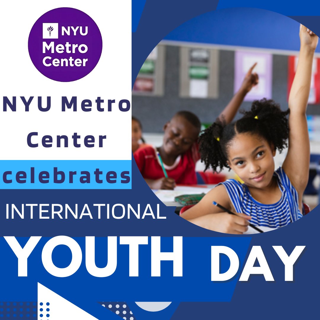 NYU Metro Center (@metronyu) on Twitter photo <a href="/metronyu/">NYU Metro Center</a> celebrates #InternationalYouthDay! We honor and support the creativity, resilience, and courage of young people. May #educational #equity continue to #inspire your limitless potential and achievement. Learn about #NYUMetroCenter here: bit.ly/3UWjWUd <a href="/metronyu/">NYU Metro Center</a> celebrates #InternationalYouthDay! We honor and support the creativity, resilience, and courage of young people. May #educational #equity continue to #inspire your limitless potential and achievement. Learn about #NYUMetroCenter here: bit.ly/3UWjWUd