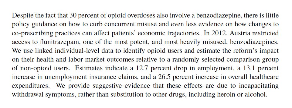 analisapackham's tweet image. 📢New paper alert! +🧵
"Supply-side drug policy, polydrug use, and the economic effects of withdrawal" w/@AhammerAlex
NBER link: nber.org/papers/w32804
IZA link: docs.iza.org/dp17192.pdf