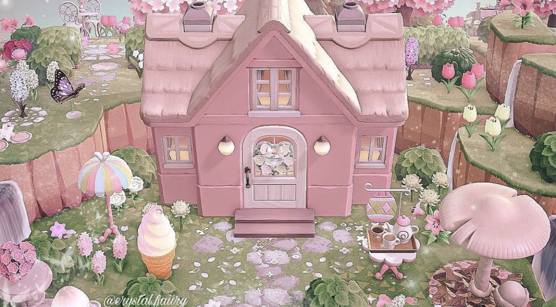piinkimi_'s tweet photo. pink house in animal crossing https://t.co/e7IRMm7Ayr