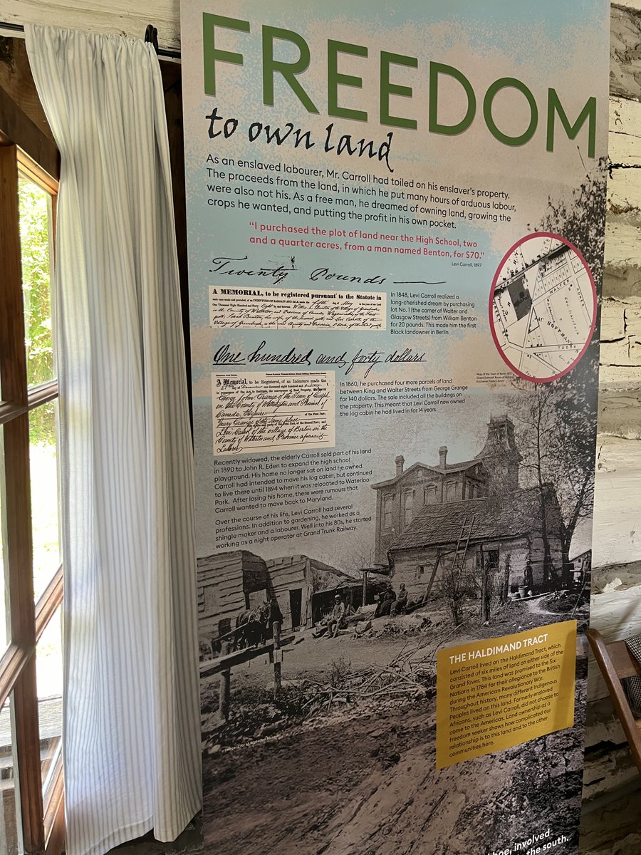 Peggy Plet has curated an essential exhibit with the City of Waterloo Museum, chronicling the life of Levi Carroll from slavery to freedom where he lived in the log schoolhouse (the oldest existing in Ontario) that is currently in Waterloo Park. Check it out!