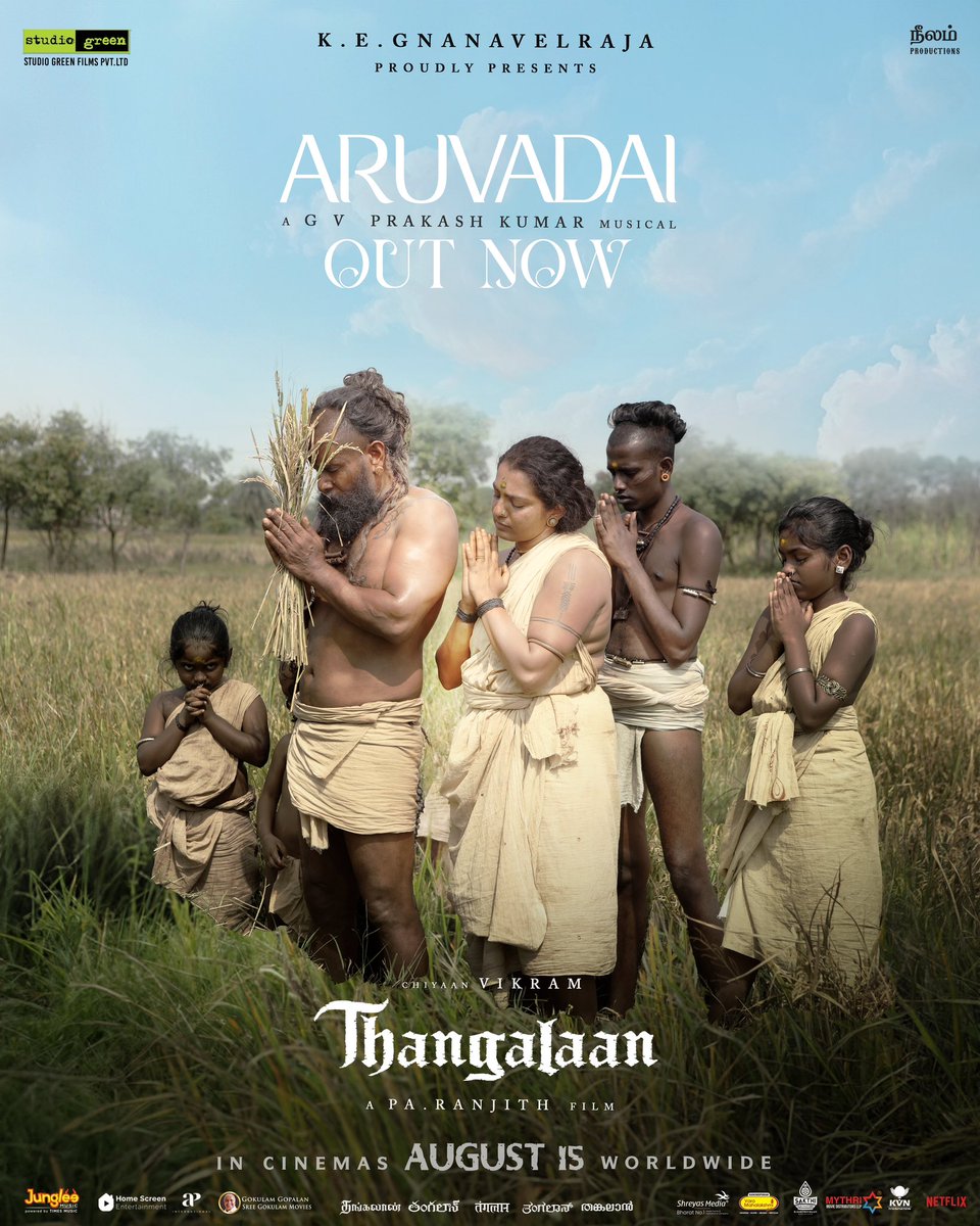 Studio Green (@studiogreen2) on Twitter photo Let the happiness of our #Thangalaan harvest song make its way to your hearts 🤎
Listen to #Aruvadai 🌿
▶️ youtu.be/sETOb2sFwSo
A <a href="/gvprakash/">G.V.Prakash Kumar</a> Musical 🎼
#ThangalaanFromAug15
<a href="/Thangalaan/">Thangalaan</a> <a href="/chiyaan/">Vikram</a> <a href="/beemji/">pa.ranjith</a> <a href="/GnanavelrajaKe/">Gnanavelraja Ke</a> <a href="/StudioGreen2/">Studio Green</a> @OfficialNeelam <a href="/parvatweets/">Parvathy Thiruvothu</a> <a href="/MalavikaM_/">Malavika Mohanan</a> Let the happiness of our #Thangalaan harvest song make its way to your hearts 🤎
Listen to #Aruvadai 🌿
▶️ youtu.be/sETOb2sFwSo
A <a href="/gvprakash/">G.V.Prakash Kumar</a> Musical 🎼
#ThangalaanFromAug15
<a href="/Thangalaan/">Thangalaan</a> <a href="/chiyaan/">Vikram</a> <a href="/beemji/">pa.ranjith</a> <a href="/GnanavelrajaKe/">Gnanavelraja Ke</a> <a href="/StudioGreen2/">Studio Green</a> @OfficialNeelam <a href="/parvatweets/">Parvathy Thiruvothu</a> <a href="/MalavikaM_/">Malavika Mohanan</a>
