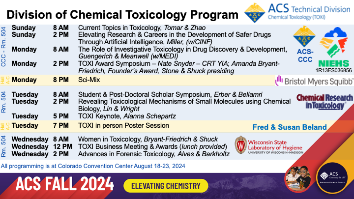 Chemical Toxicology (@acschemtox) on Twitter photo Hi TOXI enthusiasts! We're looking forward to our upcoming program August 18-23 - please join us for great talks from <a href="/AlannaSchepartz/">Alanna Schepartz</a>, Nate Snyder <a href="/mzspectrum/">Nathaniel Snyder</a>, and Amanda Bryant-Friedrich <a href="/anna2stasia/">Amanda Bryant-Friedrich</a>! Hi TOXI enthusiasts! We're looking forward to our upcoming program August 18-23 - please join us for great talks from <a href="/AlannaSchepartz/">Alanna Schepartz</a>, Nate Snyder <a href="/mzspectrum/">Nathaniel Snyder</a>, and Amanda Bryant-Friedrich <a href="/anna2stasia/">Amanda Bryant-Friedrich</a>!