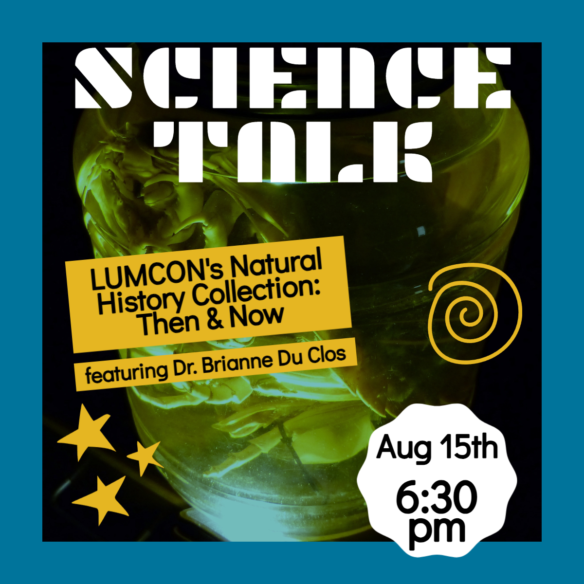 LUMCON (@lumconscience) on Twitter photo This Thursday, Aug. 15, we are hosting a LUMCON Science Talk. You can attend in person at Blue Works (335 Dickson Road, Houma) or online. You can reserve seats by emailing education@lumcon.edu or register to attend online at attendee.gotowebinar.com/register/78425⦠This Thursday, Aug. 15, we are hosting a LUMCON Science Talk. You can attend in person at Blue Works (335 Dickson Road, Houma) or online. You can reserve seats by emailing education@lumcon.edu or register to attend online at attendee.gotowebinar.com/register/78425ā¦