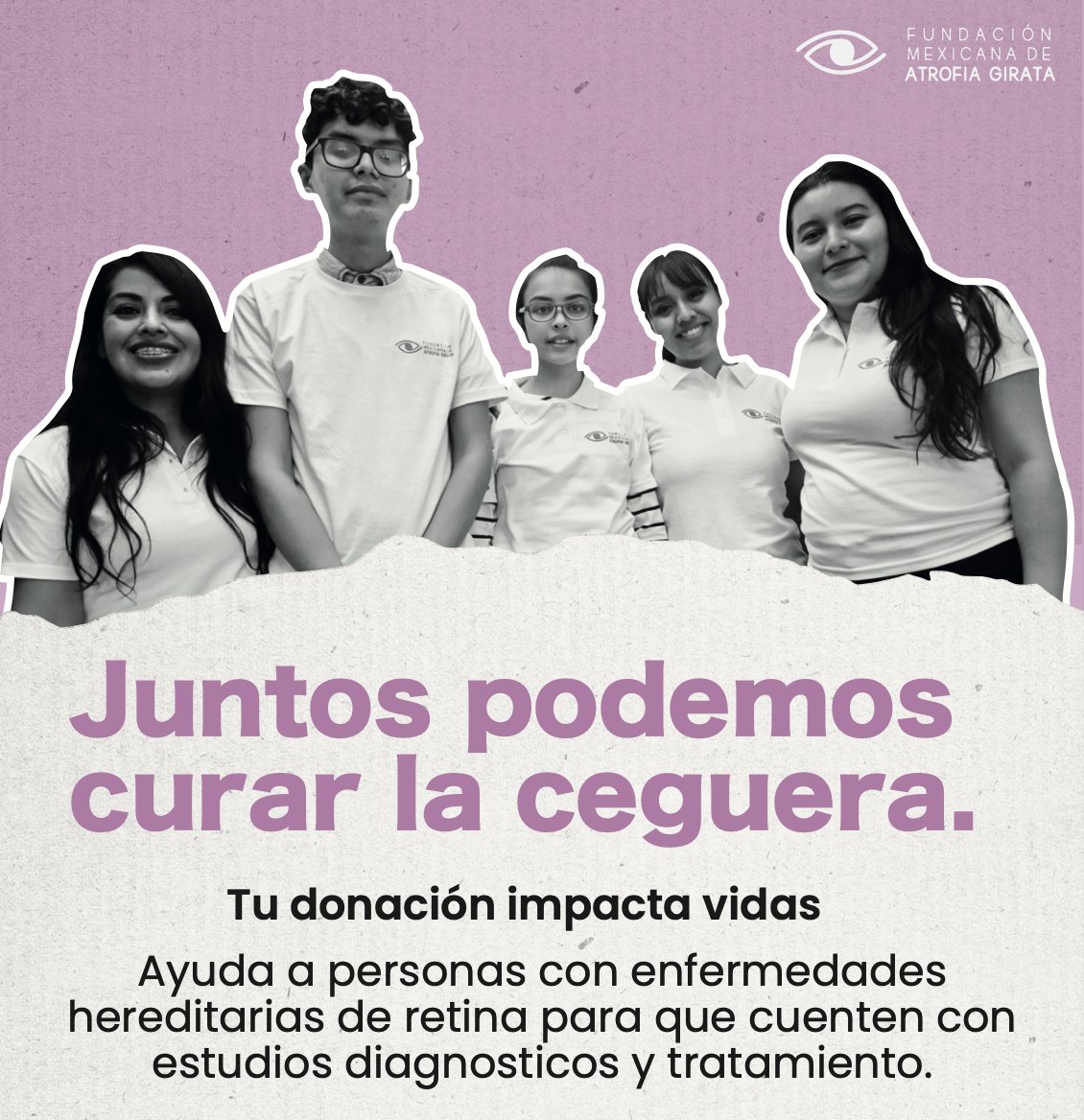 GyrateAtrophyMe's tweet photo. Este año la Fundación apoyará a pacientes mexicanos para que puedan unirse a GYROS, un estudio clave para encontrar la cura en Estados Unidos. Pedimos tu ayuda para lograrlo. Dona en: https://t.co/n4wHO08aBR

#Dona #oftalmologia #retina https://t.co/50oFpBnCkb