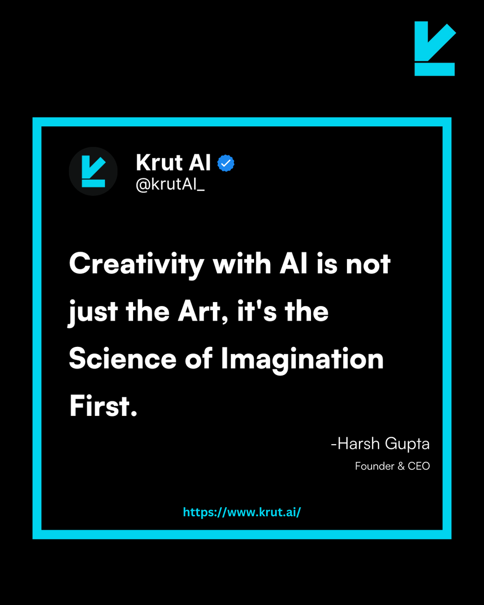 krutAI_'s tweet photo. How do you see AI transforming creativity—more art or more science?

Share your thoughts below!

#AI #Creativity #Innovation #KrutAI https://t.co/blFRK5JgM7