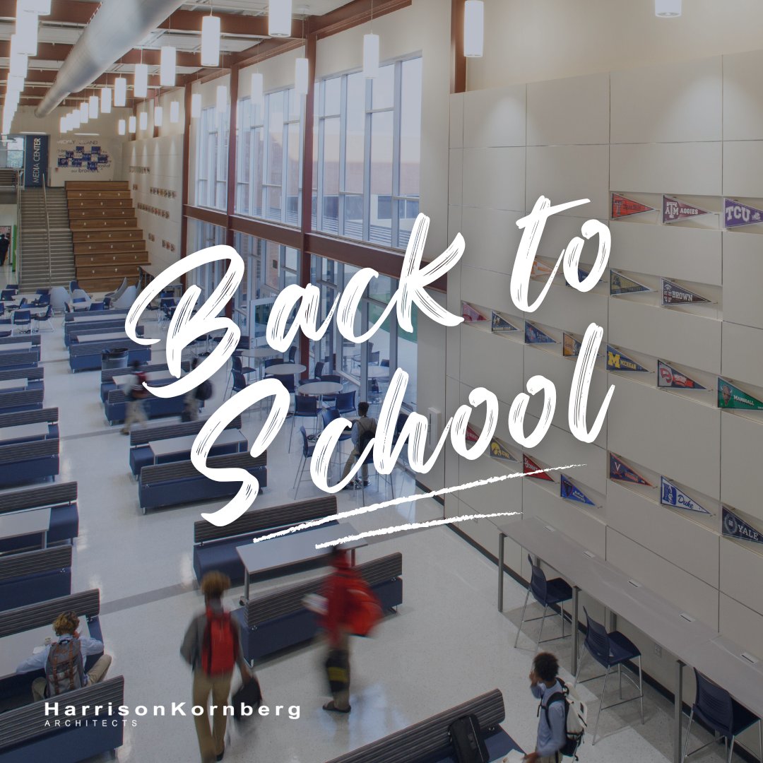 HarrisonKornberg Architects wishes all students, teachers, and staff the very best as they return to school!! Have a wonderful school year! 🎒🍎📚✏️

#backtoschool #texasschools #k12architecture #k12schooldesign #schooldesigns