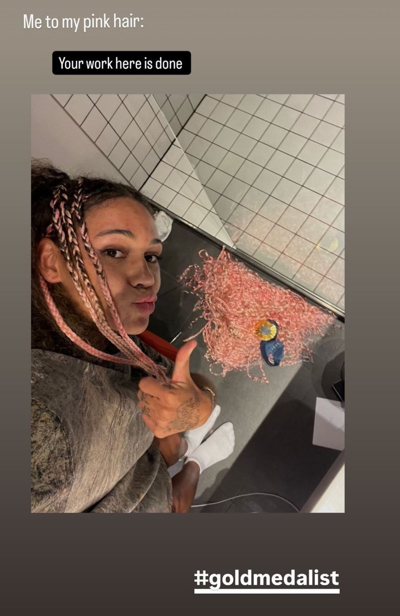 Long live Trinity Rodman’s pink hair. We thank you for your service 🫡 🩷

📸 <a href="/trinity_rodman/">Trinity Rodman</a>