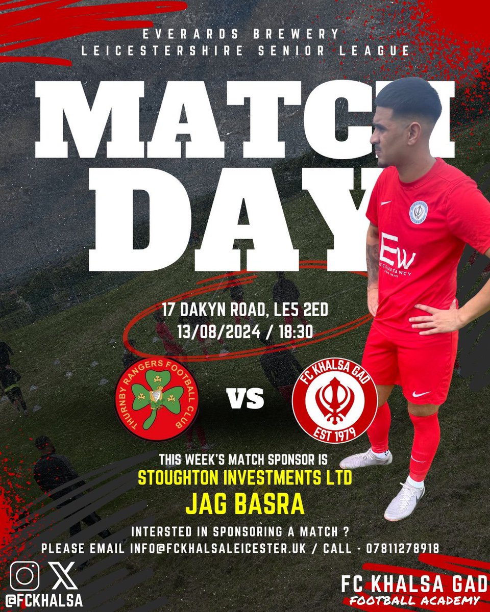 FC Khalsa GAD (@fckhalsa) on Twitter photo Following a steady start on the weekend, Our first team make a short trip to Dakyn Road to take on <a href="/ThurnbyRangers2/">Thurnby Rangers</a> tomorrow . Lets keep the momentum going and show them some support ๐๐ฝ๐ช๐ฝโฝ๏ธ Following a steady start on the weekend, Our first team make a short trip to Dakyn Road to take on <a href="/ThurnbyRangers2/">Thurnby Rangers</a> tomorrow . Lets keep the momentum going and show them some support ๐๐ฝ๐ช๐ฝโฝ๏ธ