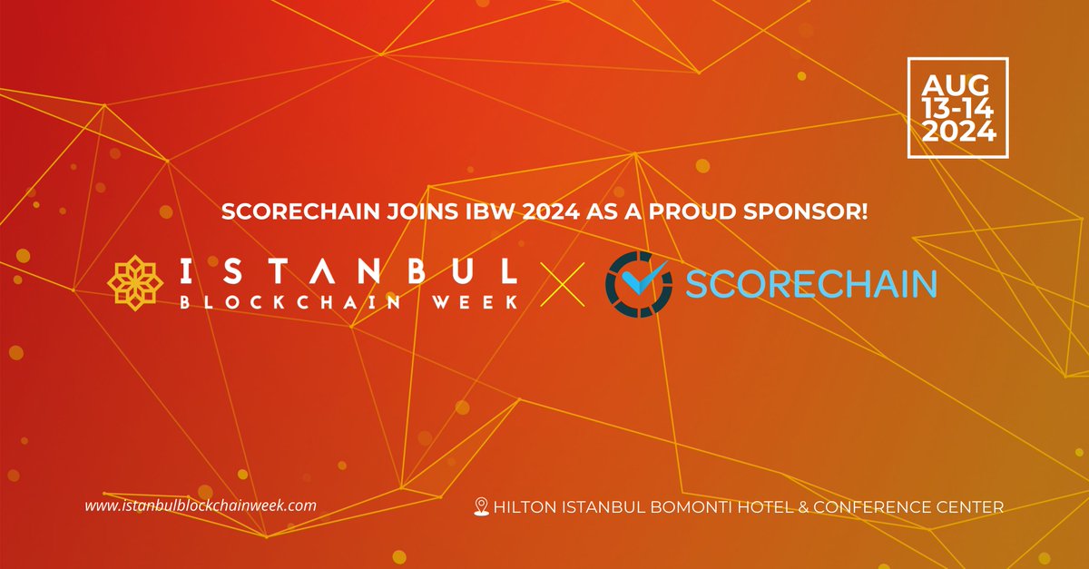 We are happy to announce <a href="/scorechain/">Scorechain</a> as a sponsor for #IBW2024! 🎉

A leader in blockchain analytics and compliance, offering an All-in-One Crypto KYT Compliance solution. They are setting the standard for security and efficiency. 🌐

🎟️ istanbulblockchainweek.com/tickets/ - LASTMINUTE20