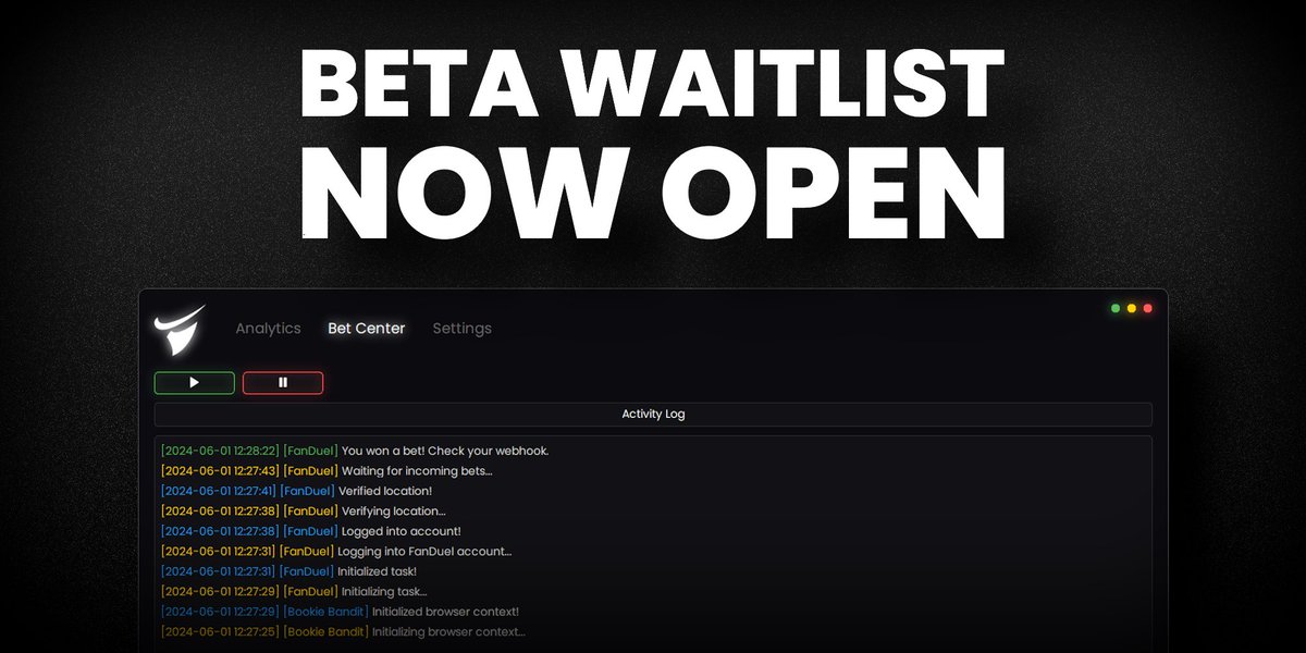 bookiebanditgg's tweet image. extra income...
all automatic...
for free.
our beta waitlist is open.
like + retweet and keep your DMs open.