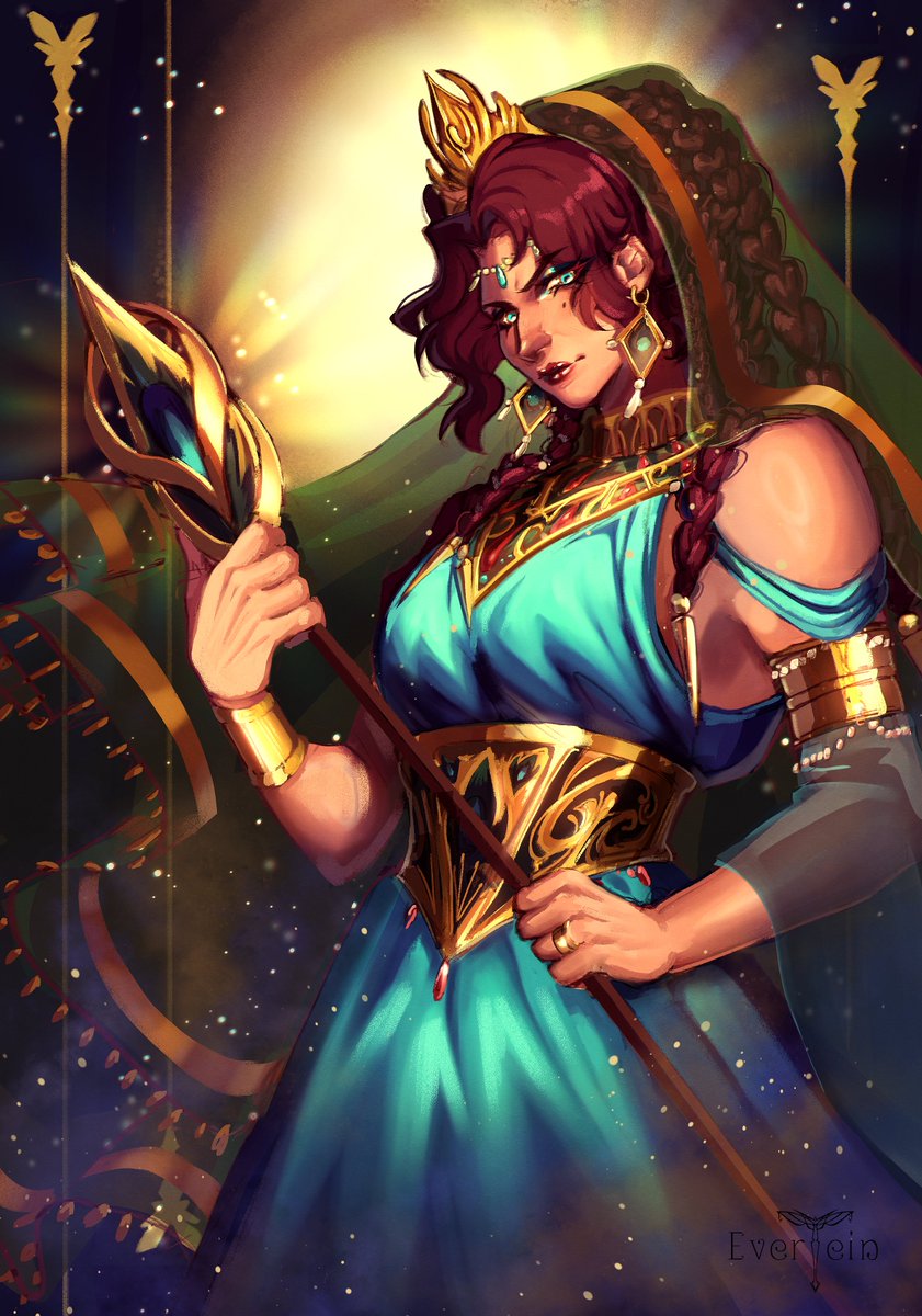 BerniVulcan's tweet image. Comission by the amazing @EverteinC of the Goddess Hera for the Ancient Greek campaign I´m running! 😊😊😊😊