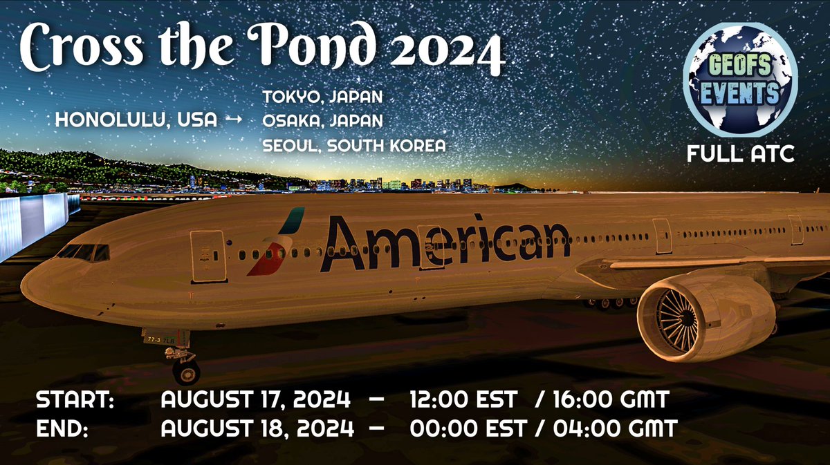 GeoFS_Events's tweet image. Just under one week until our largest ATC event commences in @GeoFlightSim ! Calling all pilots!