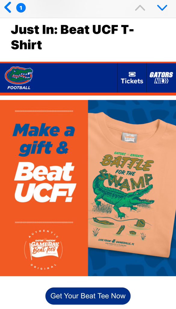 Don’t let your UF friends tell you they’re taking the game against us lightly.