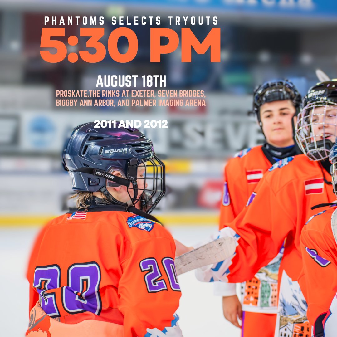 PhantomsSelects's tweet photo. This Weekend! 🏒⏰ Phantoms Selects tryouts are here!

4:00 PM: 2013-2014 Birth Years
5:30 PM: 2011-2012 Birth Years

Don’t miss your chance

https://t.co/ytMtZlCzJb https://t.co/Obf54E2D8g