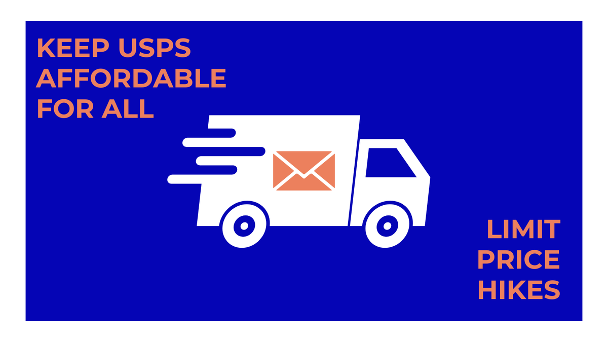 C21Postal's tweet photo. Congress should limit rate increases to one per year to help maintain an affordable shipping solution for all.

Learn more about our mission, advocating a reliable, affordable postal system for everyone: https://t.co/nuJQw8cfp7 https://t.co/AJLr6L2Uzi