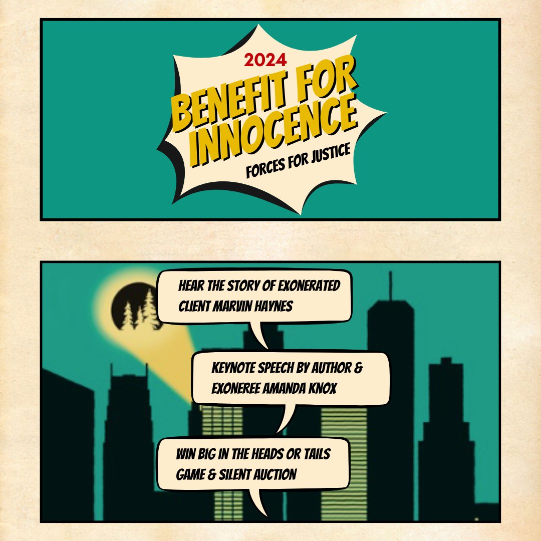 🦸‍♂️🦸‍♀️Tickets now on sale for this year's Benefit for Innocence! W/ Marvin Haynes, @AmandaKnox, and emceed by <a href="/WCCO/">WCCO | CBS News Minnesota</a>'s @erinreportstv

🎟️betterunite.com/greatnorthinno…

#wrongfulconviction #BFI2024 #BenefitforInnocence