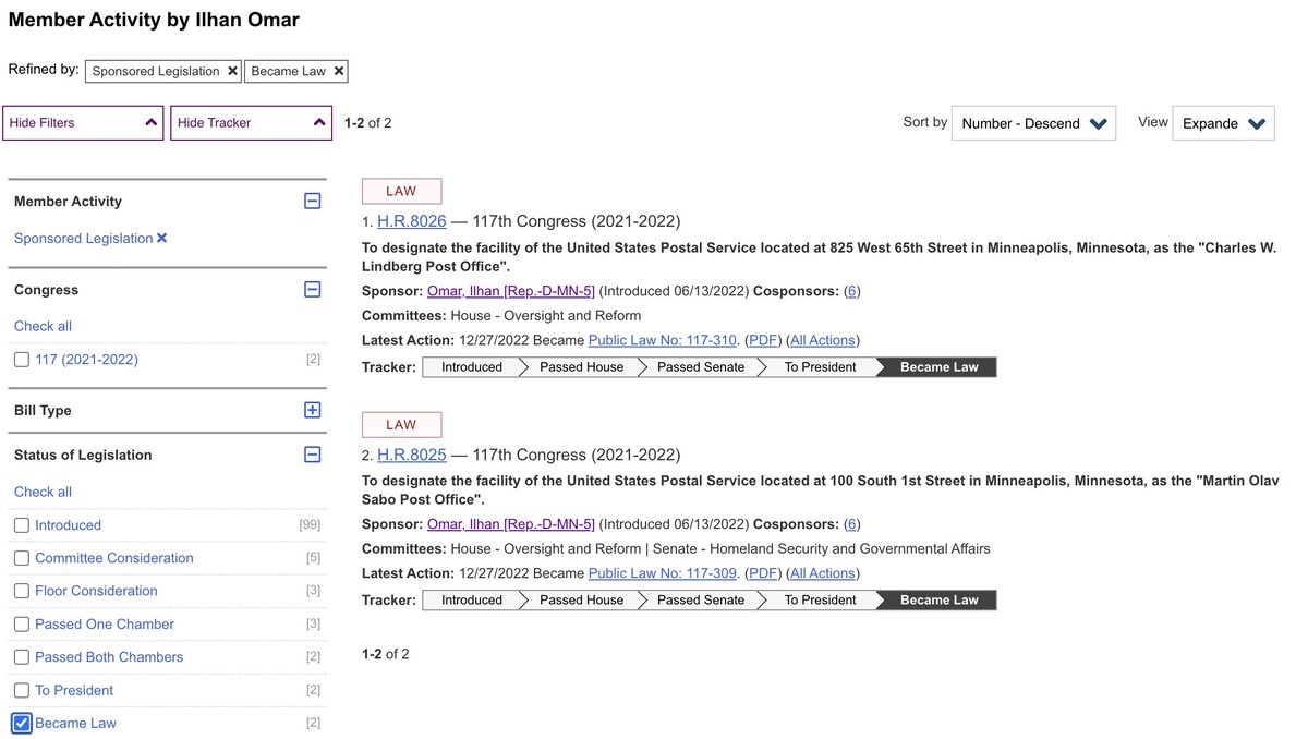 My opponent, Rep. Ilhan Omar, is being dishonest and fear-mongering by telling people I'm a Republican and that AIPAC is coming to unseat her. 

Well, in her 6-year tenure, only two bills she's written and sponsored have become law - both renamed post offices. She can't run on