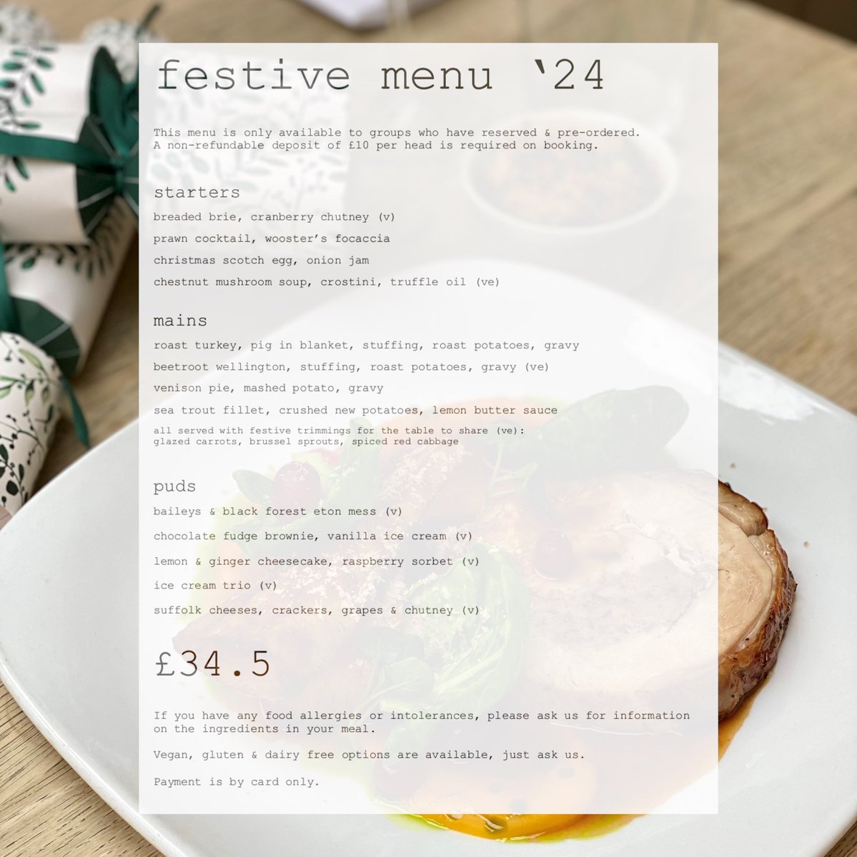 theonebullbury's tweet image. 🎄 Christmas 2024 🎄
It’s here! (Oddly on the hottest day of the year so far!)
To make a booking or for any enquiries -
☎️ 01284 848220
📧 info@theonebull.co.uk
🔗 link to menu in our Bio