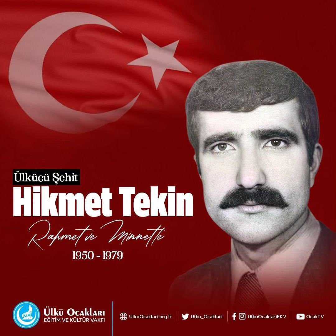 MHP Bingöl Belediye Başkanlığı görevini sürdürürken 12 Ağustos 1979 tarihinde Pkk’lı teröristlerce gerçekleştirilen hain saldırı sonucu şehadete eren Ülkücü Şehidimiz Hikmet Tekin’i rahmet ve minnetle anıyoruz.
<a href="/OzgurSOLAK20/">Özgür SOLAK</a>