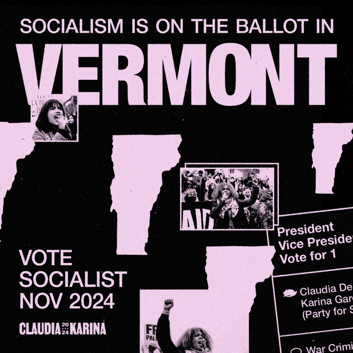 🚨BREAKING🚨 Socialist candidates Claudia De la Cruz and Karina Garcia will officially be on the ballot in Vermont!

This November, the people of Vermont won't be forced to choose between two corporate-sponsored, pro-genocide candidates. Instead, they'll have a socialist option
