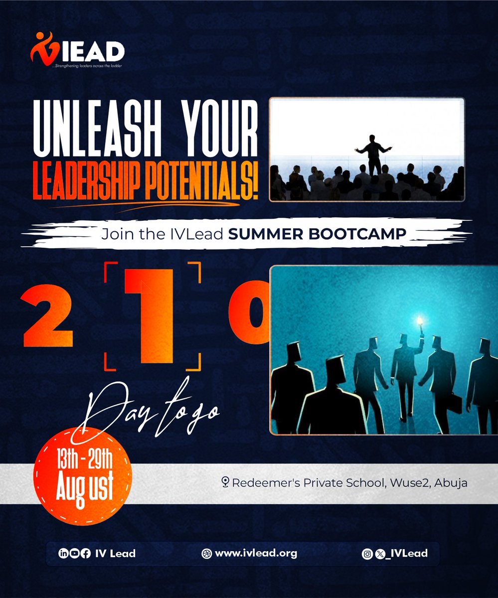 _IVLead's tweet image. Get ready to ignite your leadership journey! 🔥 Our IVLead Summer Bootcamp starts TOMORROW! 💥 Unleash your potential in just 7 days. Limited spots left! Don&apos;t miss out! 🚀

#IVLead #SummerBootcamp #Leadership #PersonalGrowth #ivleadacademy #oneteenonestudentatatime