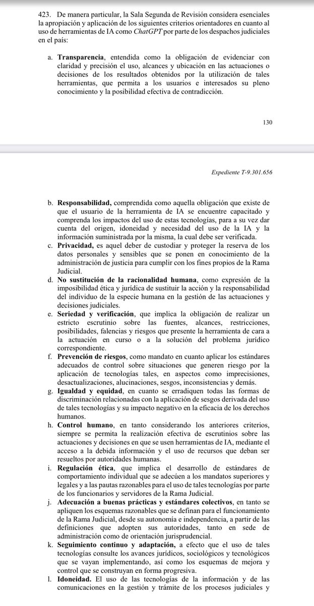 marcoalvarezg's tweet photo. Estos son los criterios establecidos por la Corte Constitucional para el uso de IA en actuaciones judiciales. Ojo con las prohibiciones: https://t.co/IcJqjwt2Ak