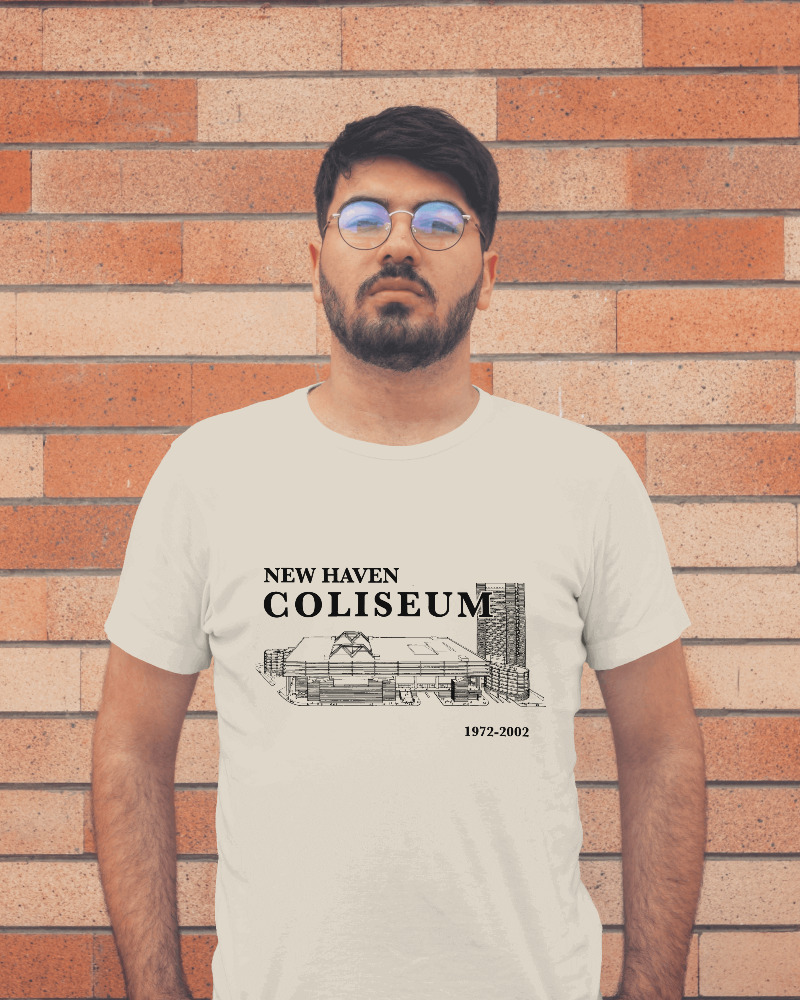 spatulacityshrt's tweet photo. Vintage New  Haven Coliseum shirt now in my Etsy. It's an old architectural drawing  from the 1970s of the beloved hockey arena which was torn down in 2002.
#newhaven #connecticut #newhavencoliseum #vintagect https://t.co/jp6zw75SUr